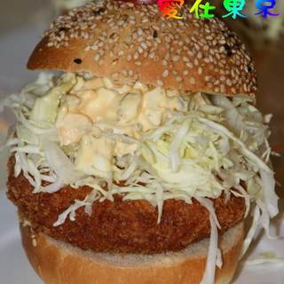 香脆鲜虾汉堡包