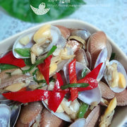 姜葱炒花蛤