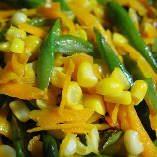 玉米豆角炒南瓜