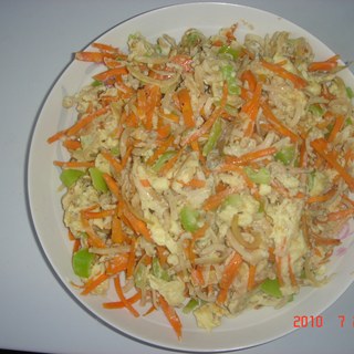 小银鱼干炒鸡蛋