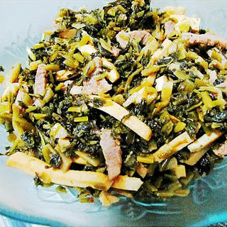 笋丝雪菜炒香干肉丝