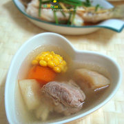 马蹄玉米粉葛扇骨汤