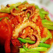 茄汁鱿鱼四季豆