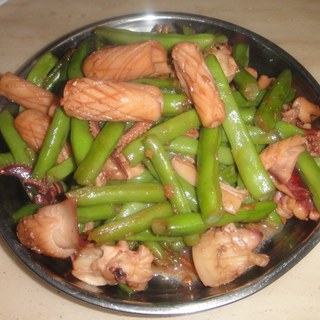 豆角爆炒干鱿