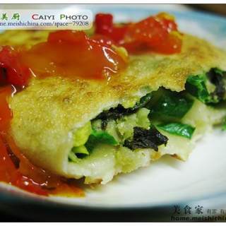 韭菜鸡蛋干菜肉饼