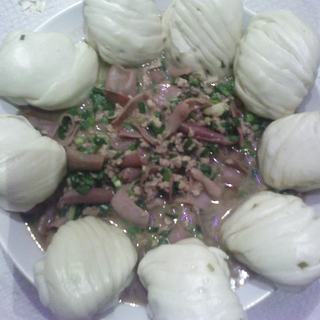 海肠韭菜荷叶饼