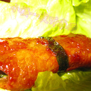 烤五花肉韭菜卷