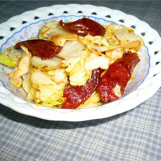 菜白菜炒腊肠