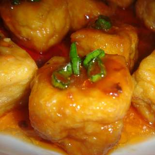 茄汁煎酿油豆腐