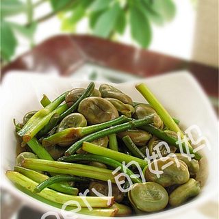 蒜苔烧蚕豆米