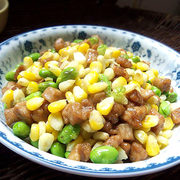 毛豆玉米炒肉丁