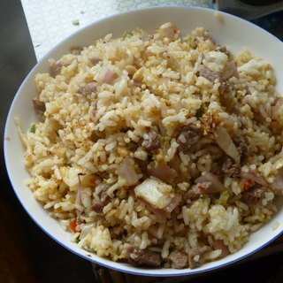 辣白菜羊肉炒饭