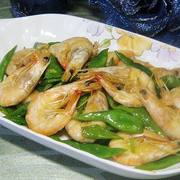 长扁豆炒白条虾