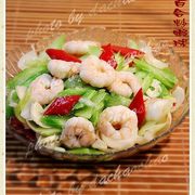 西芹百合炒虾球