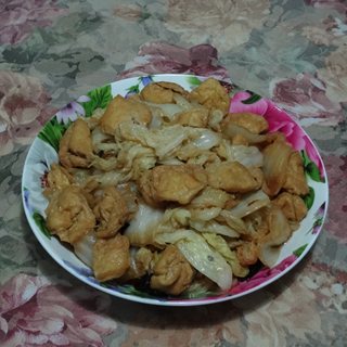 白菜炒豆腐泡