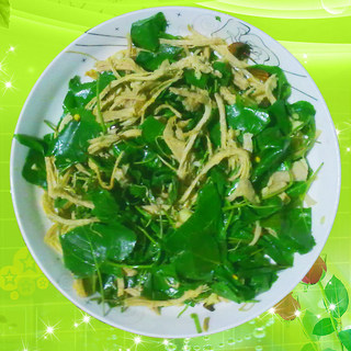 肉丝拌杨树叶