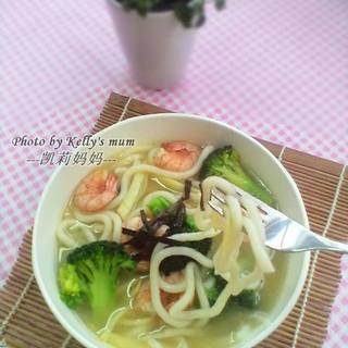 鲍汁海虾乌冬面