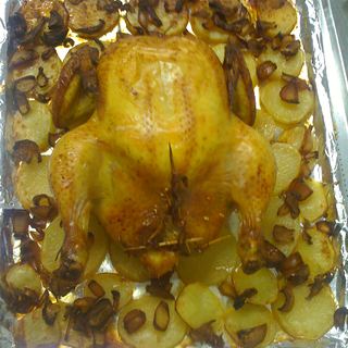 烤全鸡酿糯米饭