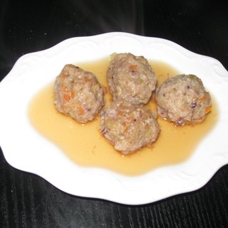 清蒸猪肉鱿鱼丸子