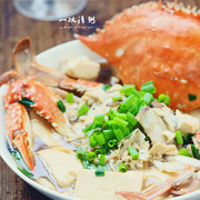 豆腐烧梭子蟹