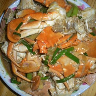 姜葱炒蟹