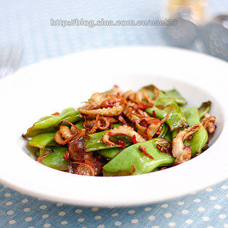 四季豆炒鱿鱼