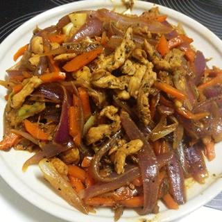 黑胡椒洋葱炒鸡丝