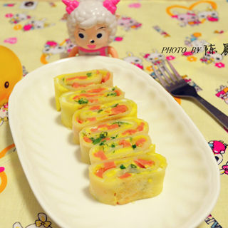 葱香火腿蛋饼卷