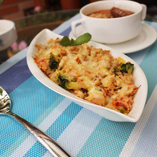 牛肉粒时蔬焗饭