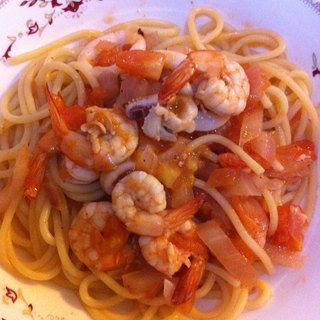海鲜番茄意大利面