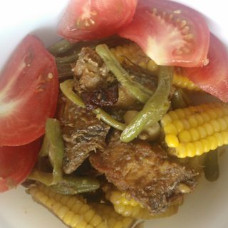 土豆豆角玉米炖带鱼