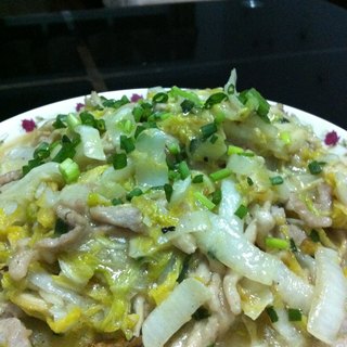 鸡汁白菜炒肉丝