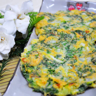 青菜虾皮鸡蛋饼