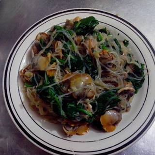 毛蛤蜊拌菠菜粉丝