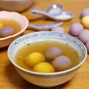 桂花姜茶双色汤圆