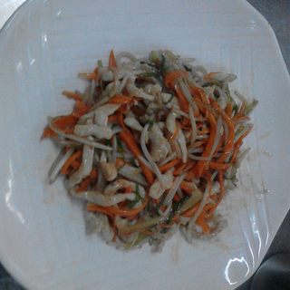 银牙甘笋炒鸡丝