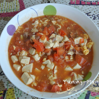 开胃豆腐肉沫炒番茄