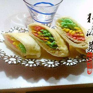 精灵彩丝卷面粉