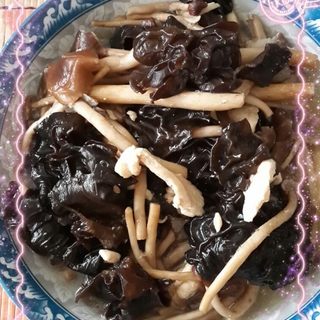茶树菇黑木耳炒鸡