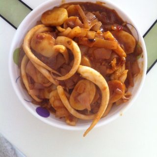 酱爆鱿鱼炒年糕