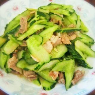 黄瓜炒肉片